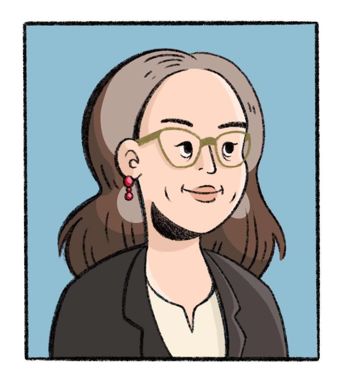 Comic portrait of Renee Bayer