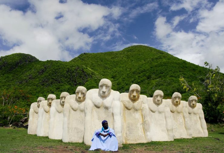 Image of Laurent Valère’s Memorial CAP 110 sculpture in Diamant, Martinique.