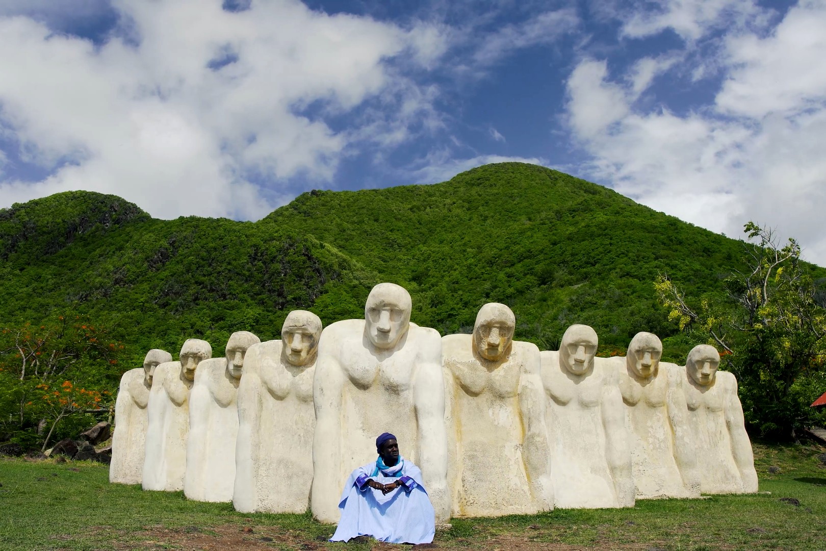 Image of Laurent Valère’s Memorial CAP 110 sculpture in Diamant, Martinique.